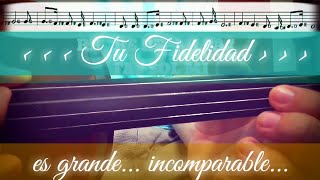 Video thumbnail of "Tú Fidelidad // Tutorial con notas y partitura para violín"