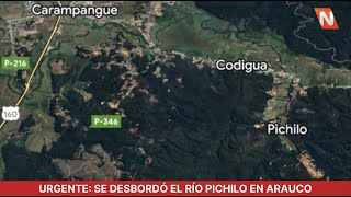 Urgente: Se desbordó el Rio Pichilo en Arauco, Región del Biobío