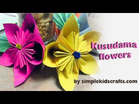 How to make an origami Japanese Kusudama flower