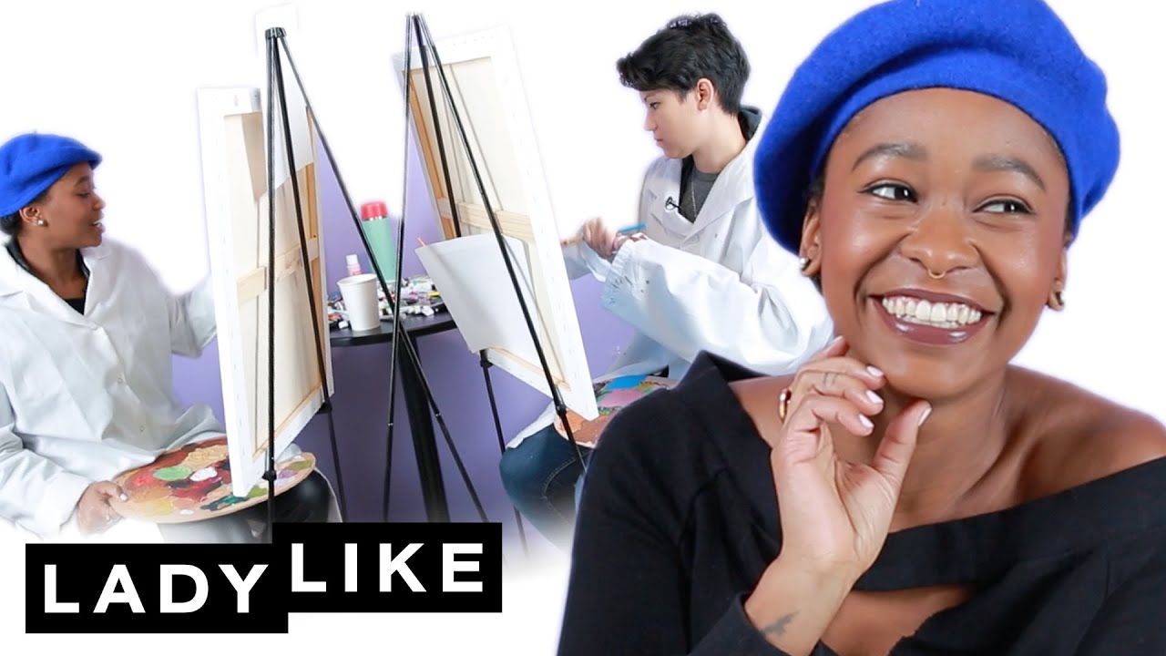 Jen And Freddie Paint Portraits Of Each Other • Ladylike - YouTube