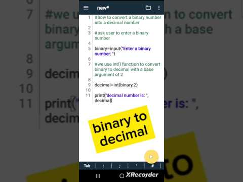 how to convert binary to decimal in python: int() function ✅️ like a pro #python #pydroid3  #shorts