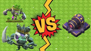 Clash Of Clan | Mountain Golem And Witch Golem Vs 60X Cannon Max Level #foryou #gaming #coc #funny