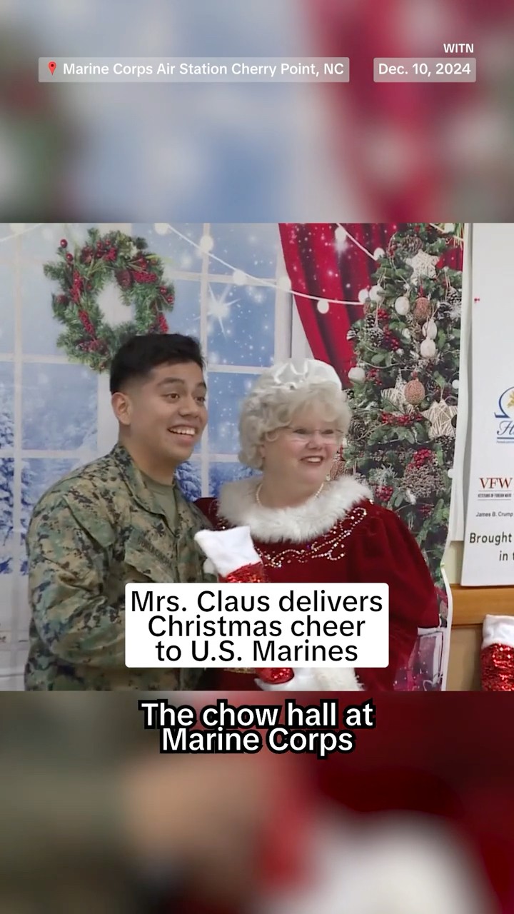 Mrs. Claus delivers Christmas cheer to U.S. Marines