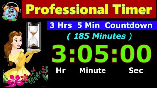 Timer Countdown 185 Minutes [Reverse Time] 3 Hrs 5 Minutes | Digital Clock | Alarm | Whatsapp Status