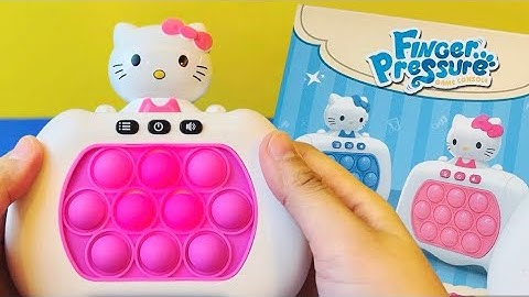 6 Minutes Satisfying with Unboxing Hello Kitty Sanrio Pop It Electric Game Console Fidget Toy EP.83