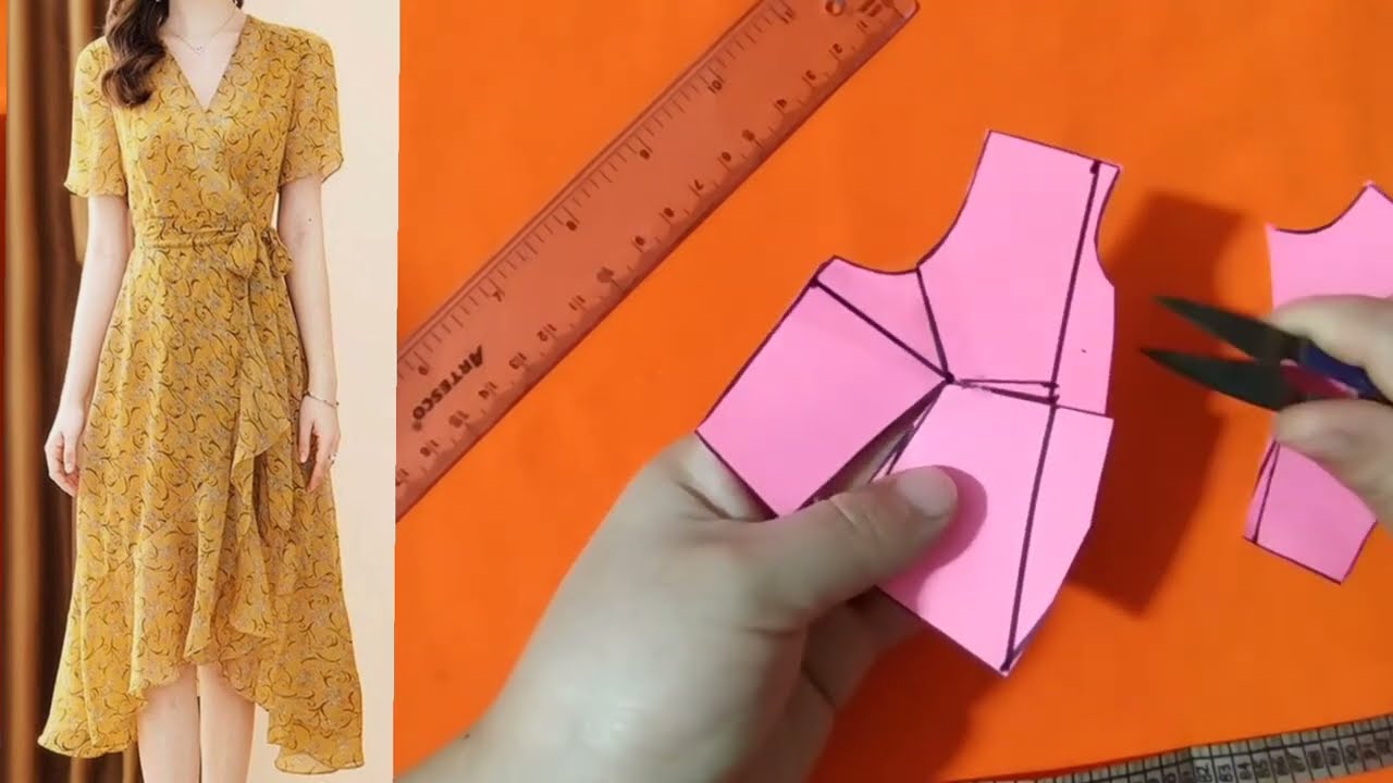 VESTIDO CRUZADO CON OLANES o vuelo  (patronaje) 