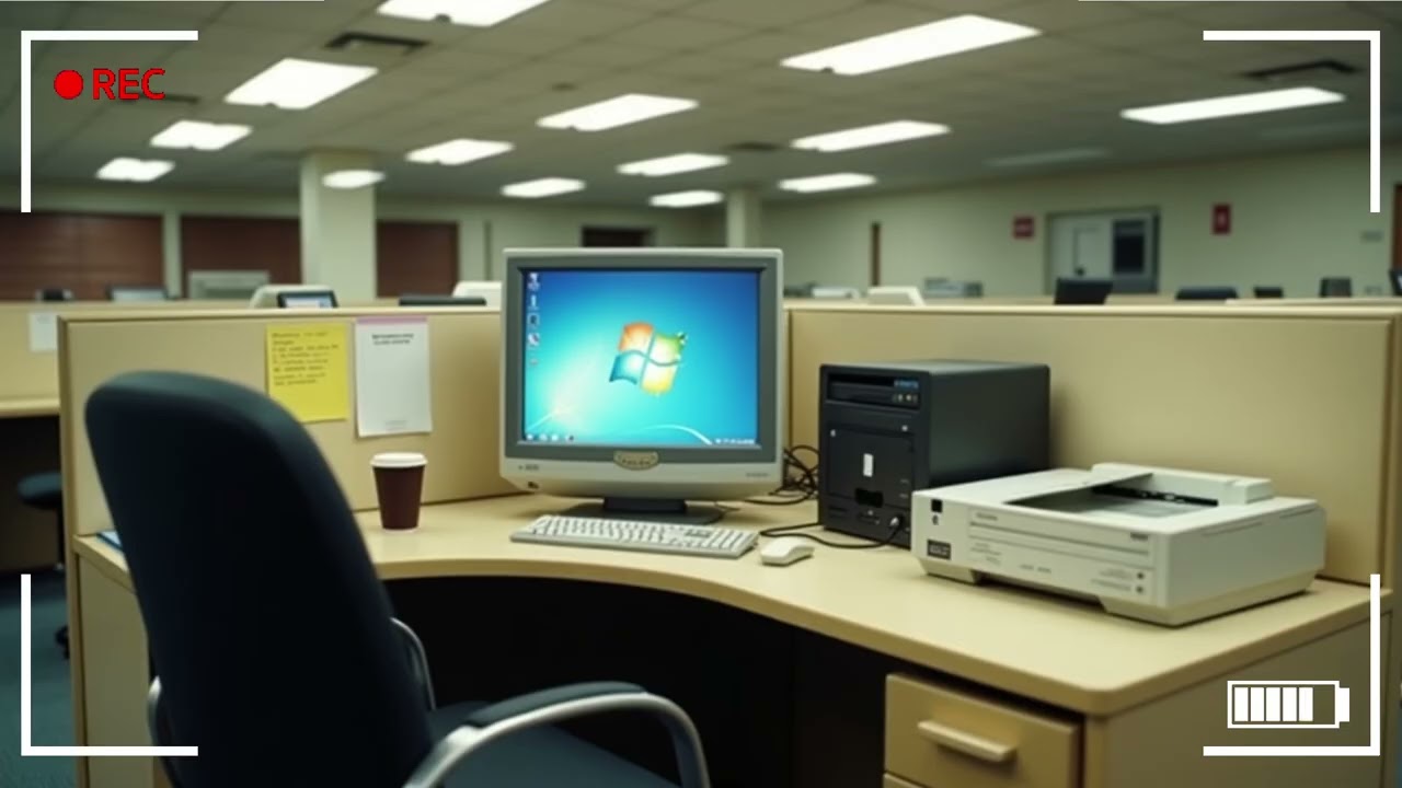 Old School Office Lo-Fi – Retro 90s Background for Productivity