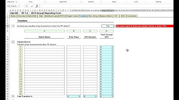 TIF Annual Report - Part 7: The Transfers Tab