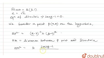 Find the equation of the hyperbola whose eccentricity is sqrt(2), focus is (3,1) and equation of...