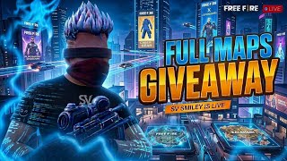 FREE FIRE LIVE || FULL MAP GIVEAWAY 🥳|| SV SMILEY IS LIVE☺️ || #freefire #freefiremax