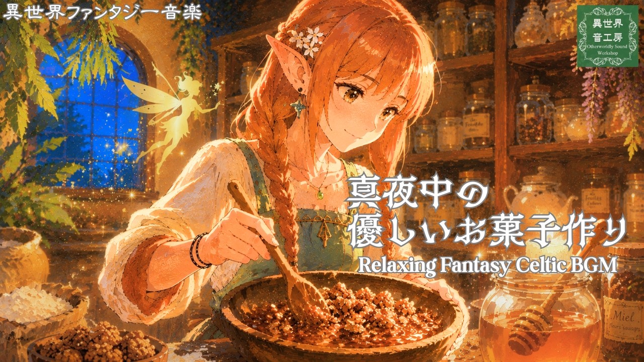 【異世界ケルト音楽】甘い香りに包まれる『真夜中の優しいお菓子作り』Relaxing Celtic BGM|Gentle Midnight Baking