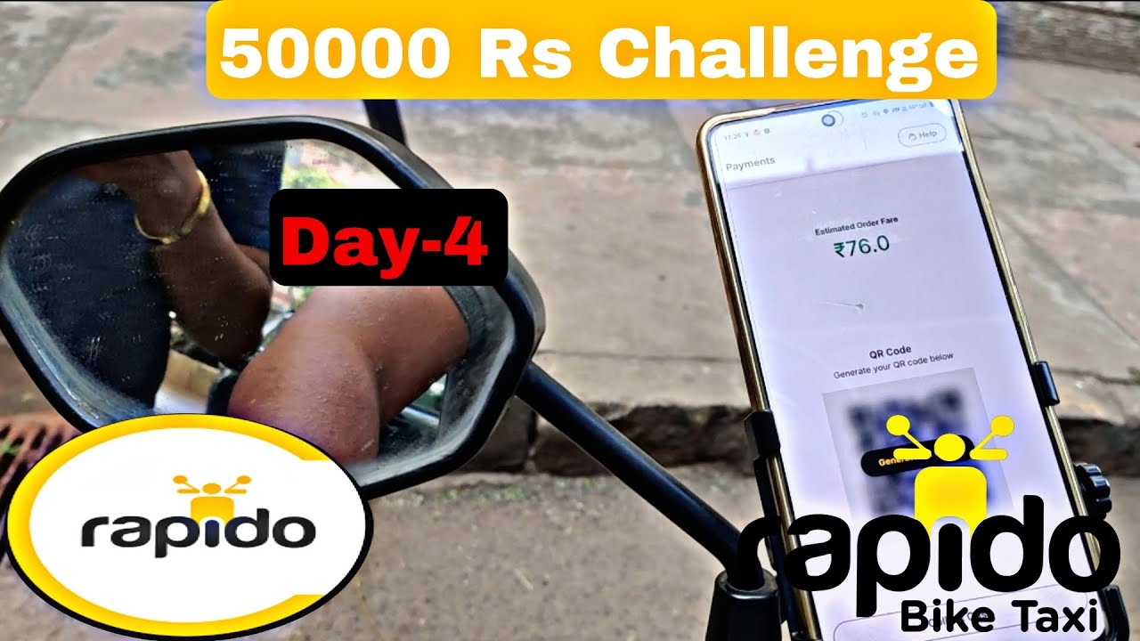 Rapido Bike Taxi 50,000₹ Earnings Challenge ll 1460₹ Per Day Rapido bike taxi earnings ll Day - 4