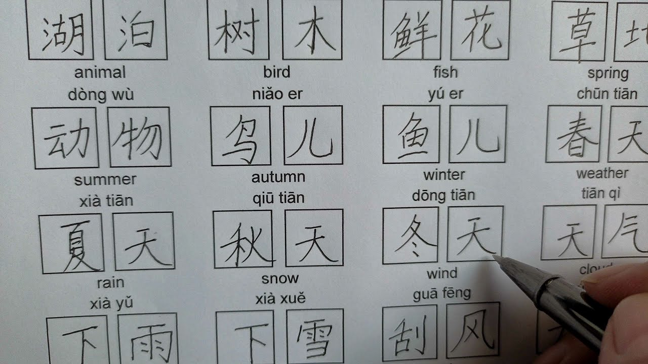 How to Write Basic Chinese Characters | Chinese Handwriting for ...