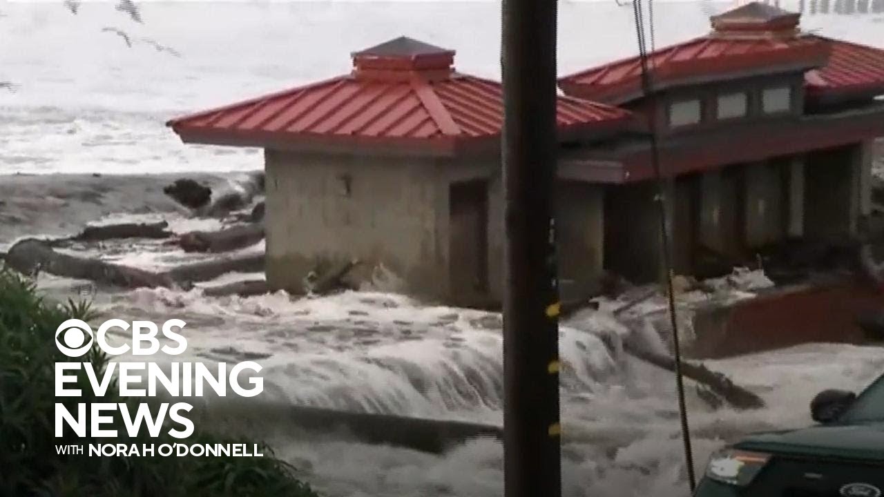 Massive waves, flooding pummel West Coast - YouTube