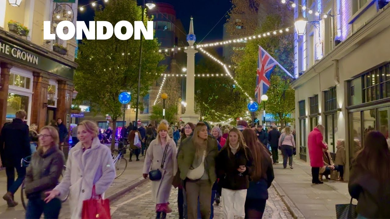 London Christmas Walk 🇬🇧 West End, Seven Dials to PICCADILLY CIRCUS Central London Walking