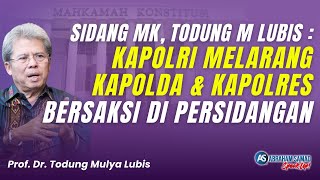 Dari Sidang MK, Todung Mulya Lubis: Kapolri Melarang Kapolda & Kapolres Bersaksi di Sidang MK