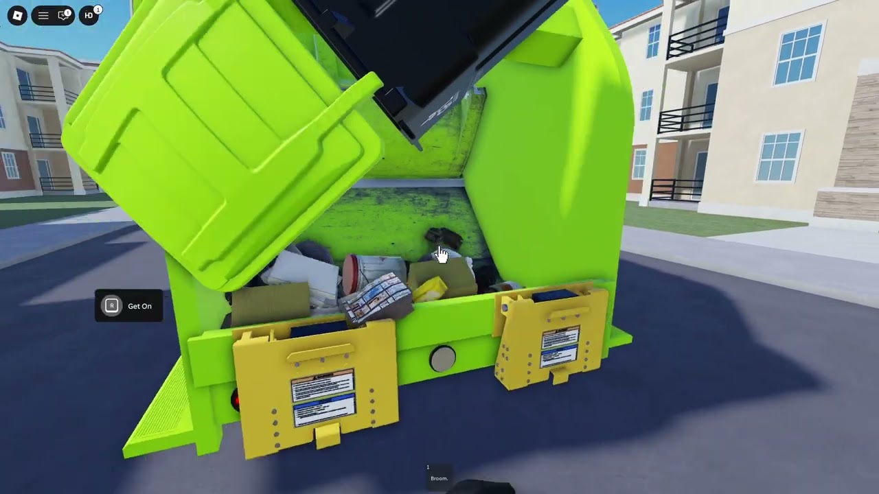 Roblox GFL Enviromental Peterbilt 520 New Way Rear Loader on trash