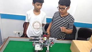 Young Kid Engineers demonstrating their self built Robot - MindCuber to solve the Rubik's Cube.