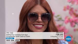 Bethenny Combo CatEye Sunglasses with Soft Case   Cleani... screenshot 4