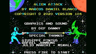 MSX AlienAttack: Game intro