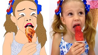 Nastya and dad make ice cream drawing meme | like nastya funny drawing meme