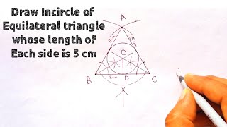 How to construct incircle of an equilateral triangle whose each side 5cm. @SHSIRCLASSES