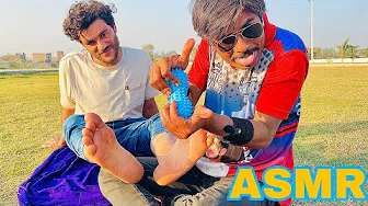 ASMR Outdoor Foot Care Massage | Ticklish & Relaxing Spa Vibes in Nature 🌿🦶✨