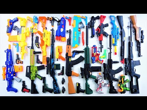 Mengumpulkan 7 Sniper Gun 3 Semi Otomatic Assault Rifle AK47 Gel Blaster Gun Nerf Sniper M16 Gun