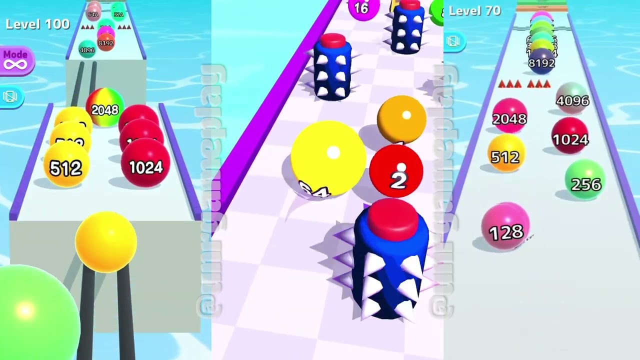 Ball Run 2048 [128A] Vs 2048 Color Ball Run [512] Vs Ball Run Infinity [2048K]