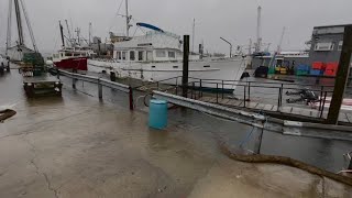 Storm surge receding after high tide in Portland