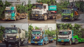 LAGA JALAN CACING!! AKTIFITAS TRUK KONTAINER ANGKATAN SORE QUESTER 330,SCANIA,VOLVO F12, IVECO,FAW