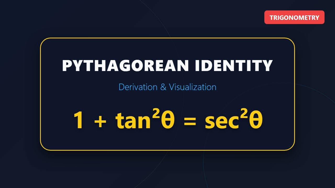 Understanding 1 + tan²θ = sec²θ | Pythagorean Identity Derivation
