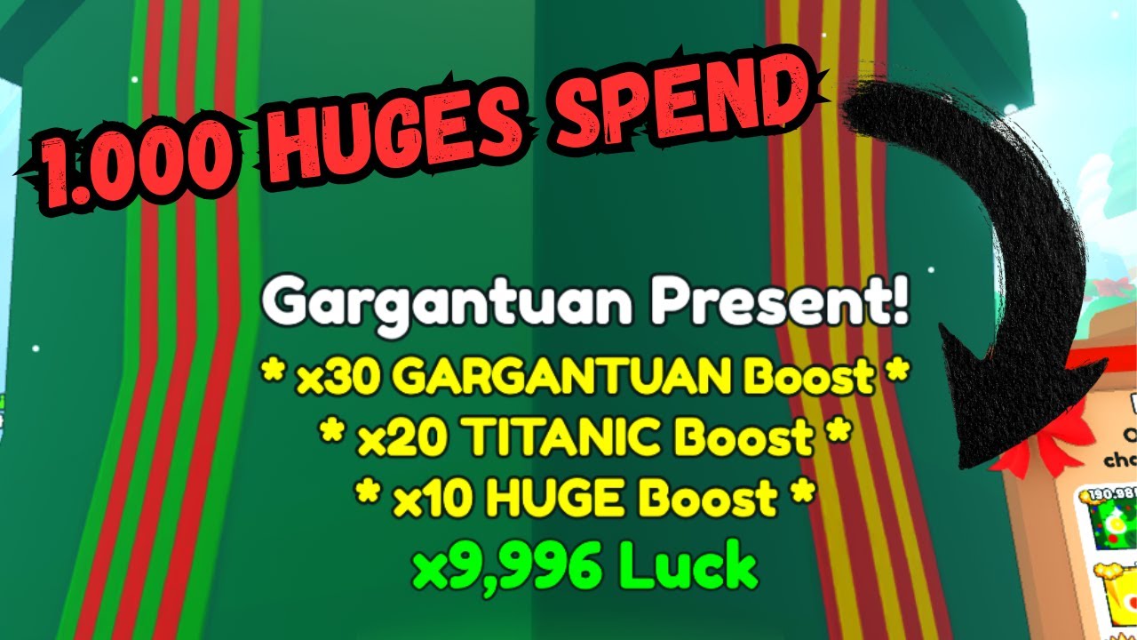 I Spend +1000 Huges on the Gargantuan Christmas Present in Pet Simulator 99!