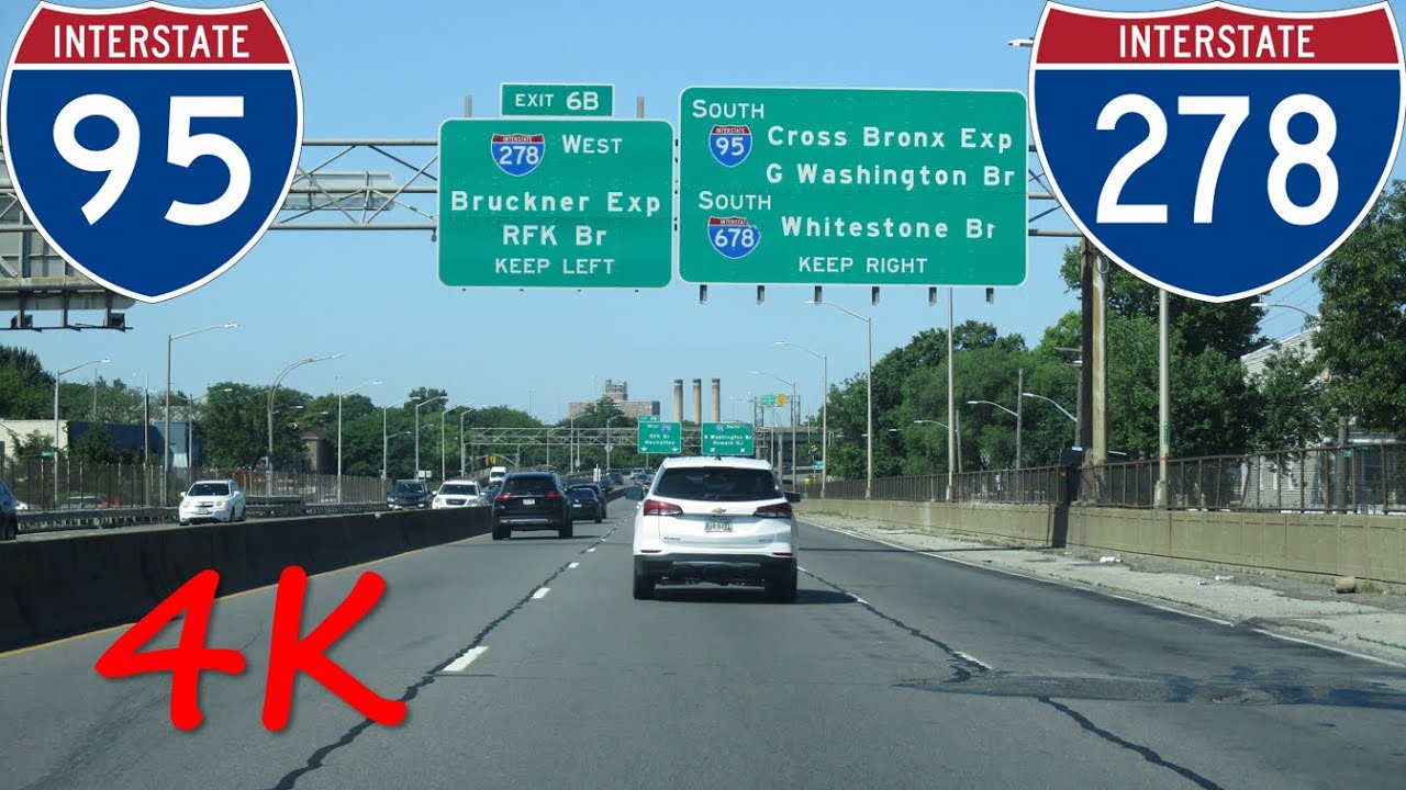 ⁴ᴷ Bruckner Expressway (Interstates 95 & 278) south/westbound [4K VIDEO]