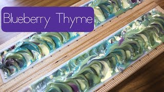 Blueberry Thyme Soap (Hanger Swirl Technique) - Pink Turtle Soaps