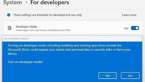 How to enable developer mode windows 10