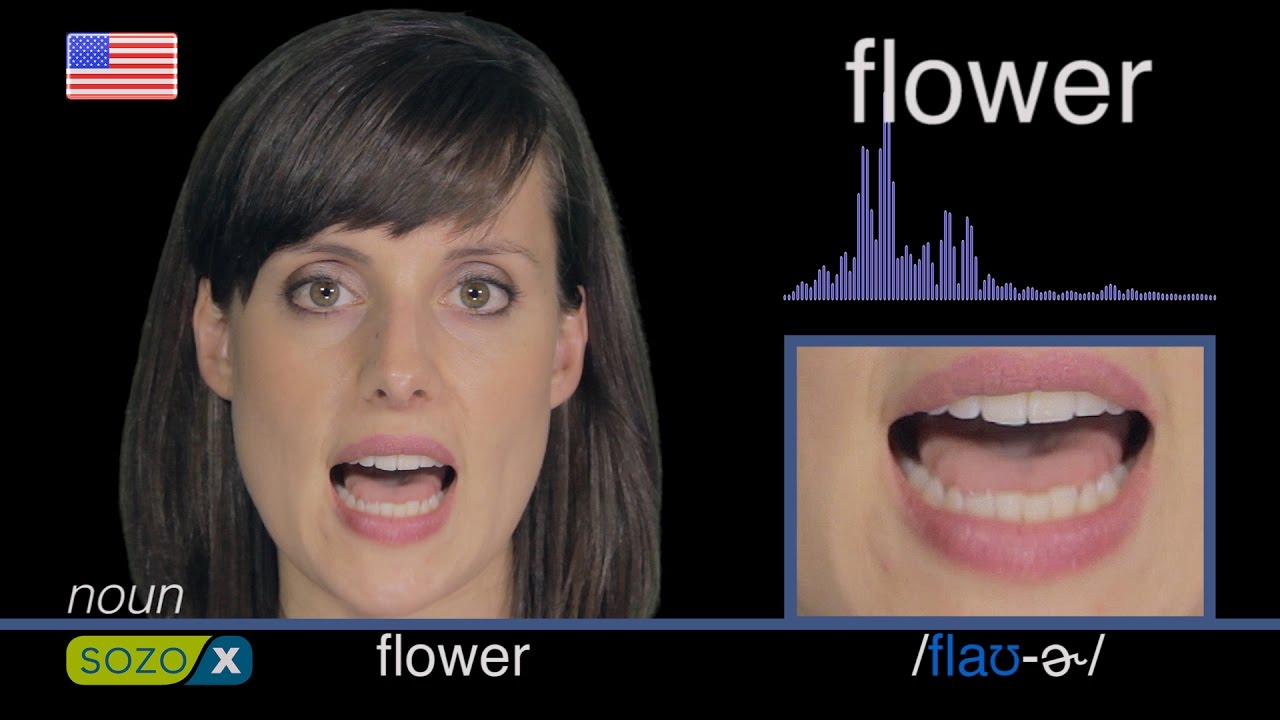 How To Pronounce FLOWER American 英語の発音 pronunciación de Inglés 美國英語