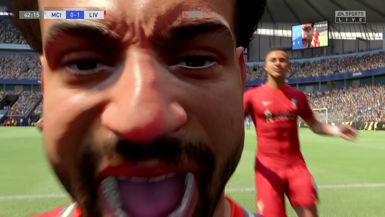 FIFA 22 Mo Salah brilliant outside the box vs Man City
