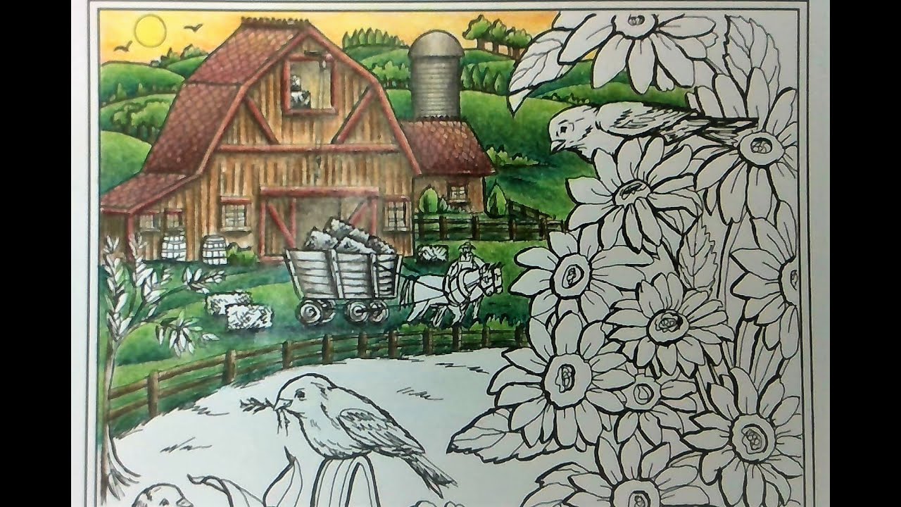 Coloring in Country Farm Scens Coloring Book 1 by Teresa Goodridge
