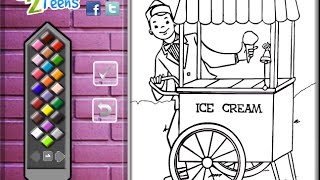 Ice Cream Truck Coloring Pages For Kids - Ice Cream Truck Coloring Pages