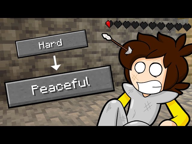 Switching to Peaceful Mode in Minecraft (Animated #shorts) class=