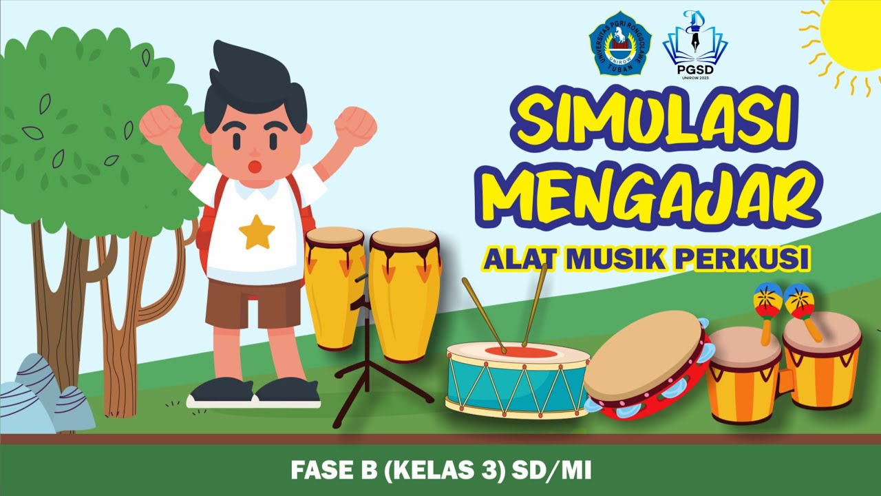 SIMULASI MENGAJAR SENI MUSIK KELAS 3 SD || ALAT MUSIK PERKUSI 🪇🪕🪘🥁