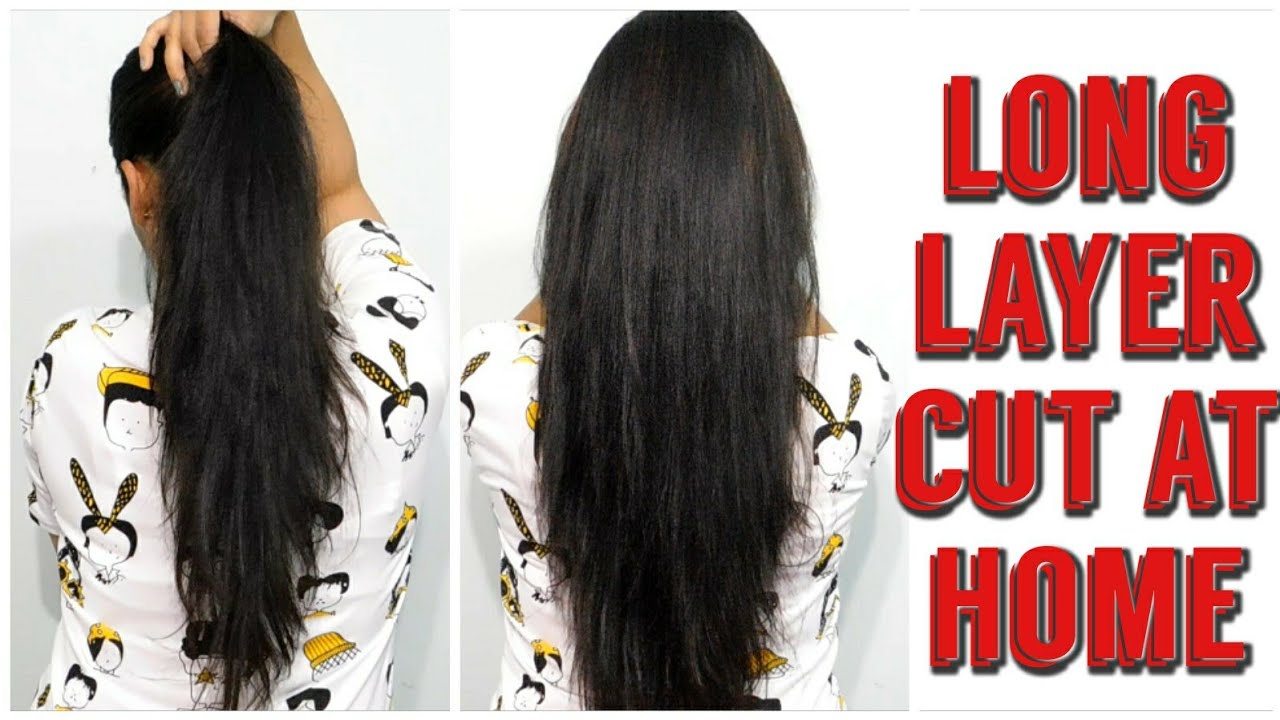 HOW TO LAYERED HAIR CUT AT HOME IN 5 MIN/HAIR CUTTING TUTORIAL - YouTube