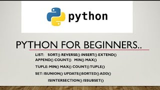List |Tuple| Set| Python |built-in functions| reverse() sort() count() union() | Harshit jain[NITA]