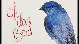 bird watercolor dear