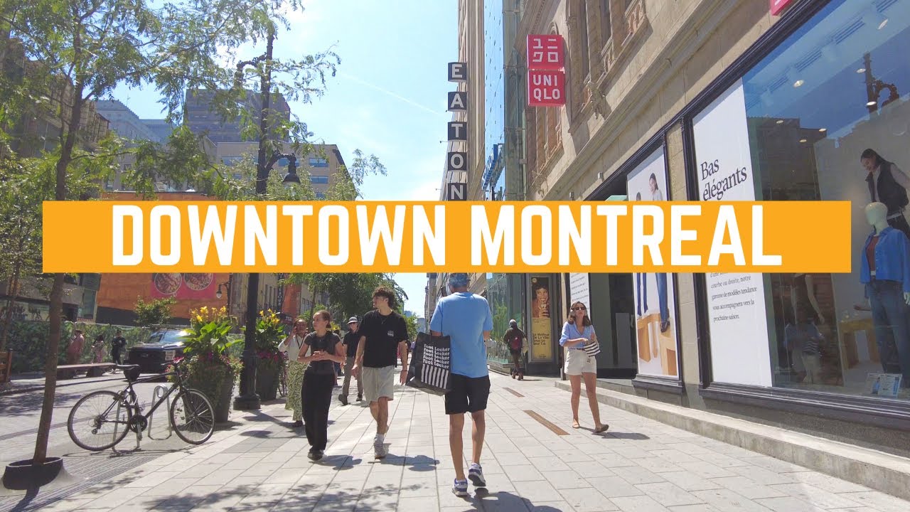 Walking Through Downtown Montreal: City Vibes & Street Views - 4K