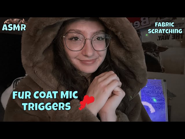 Fur Coat ASMR🧥(fabric scratching & some mouth sounds + whispers)