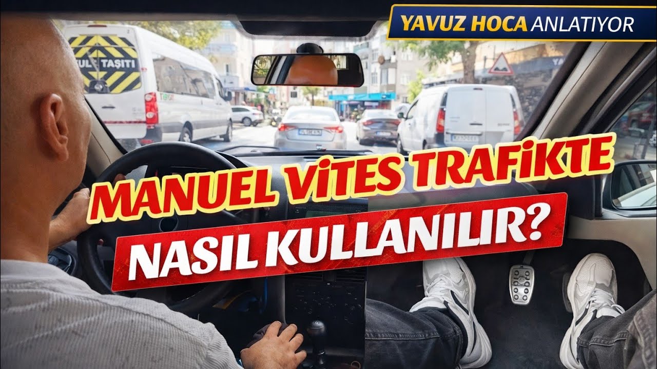 TRAFİKTE MANUEL VİTES ARABA NASIL KULLANILIR?(ÇEKMEKÖY/İSTANBUL)EHLİYET DİREKSİYON SINAVI-DERSİ.