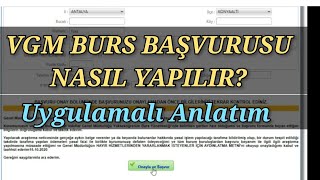 2022 Vakiflar Genel Müdürlüğü Vgm Burs Başvurusu Uygulamali Anlatim
