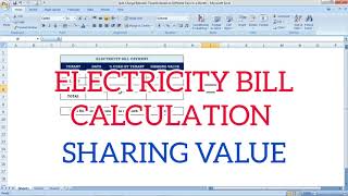 Sharing Electricity Bill with others based on Different number of days in excel | Bill Charge